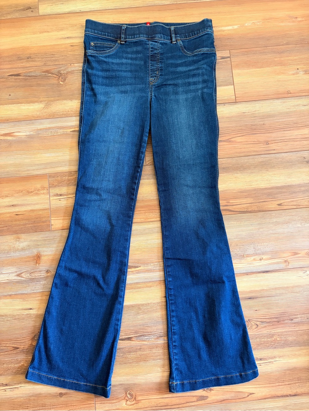 SPANX Dark Blue Flare & Wide Leg Jeans